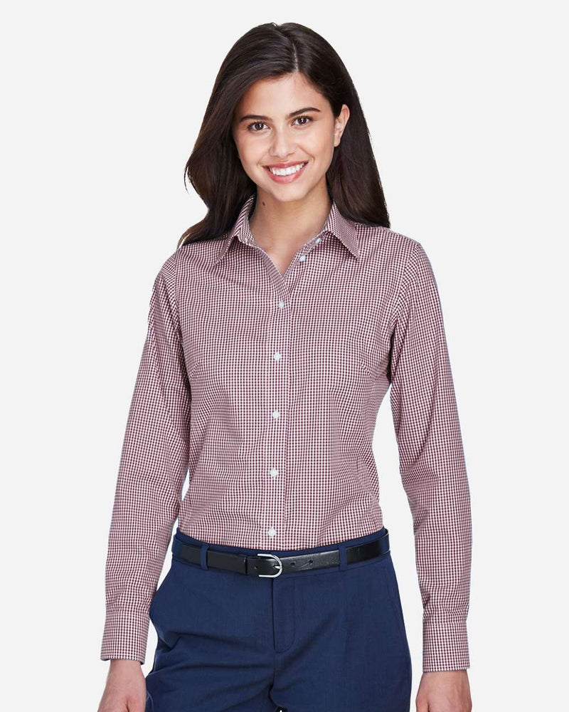 Women's Crown Collection® Gingham Check Woven Dress Shirt - D640W
