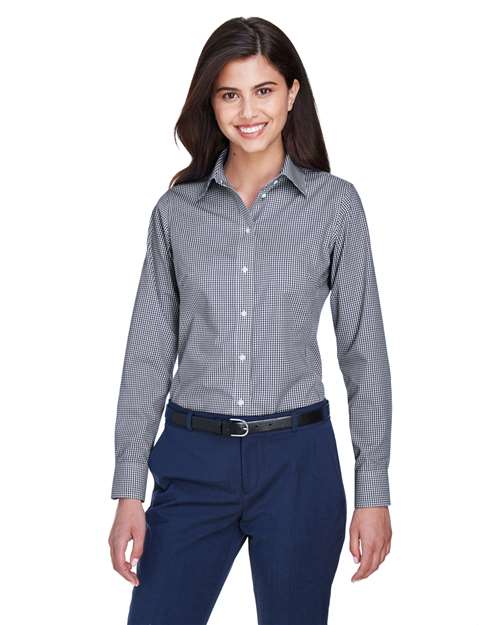 Women's Crown Collection® Gingham Check Woven Dress Shirt