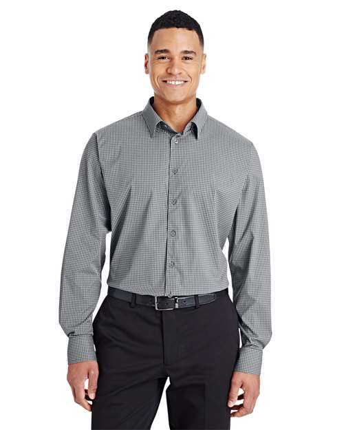 Men's CrownLux Performance® Tonal Mini Check Woven Dress Shirt