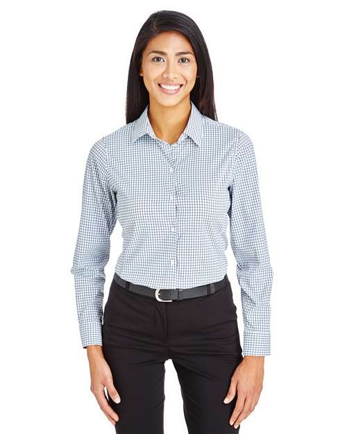 Women's CrownLux Performance® Micro Windowpane Woven Dress Shirt