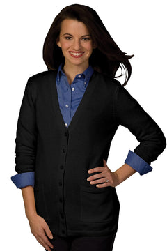 EDWARDS COTTON BLEND LADIES LONG CARDIGAN