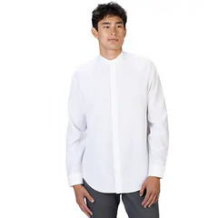 EDWARDS FLEXBATISTE BANDED COLLAR LONG SLEEVE MENS SHIRT