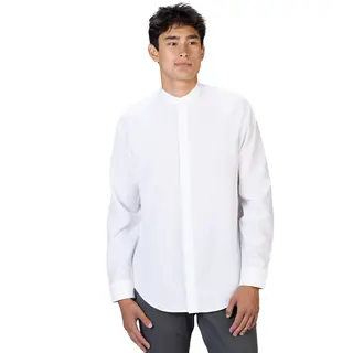 EDWARDS FLEXBATISTE BANDED COLLAR LONG SLEEVE MENS SHIRT