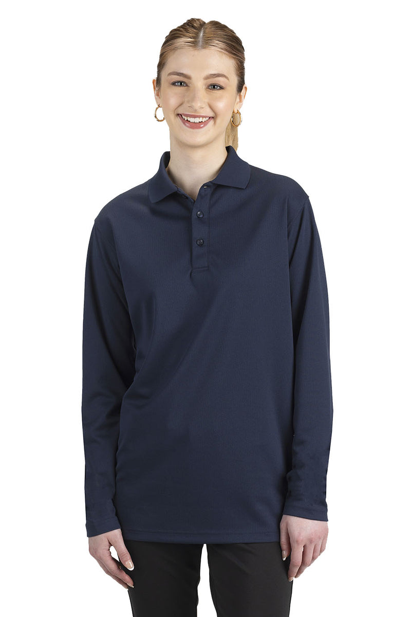 HI PERFORMANCE MESH UNISEX LONG SLEEVE POLO