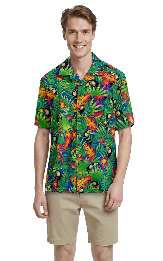 BG3101 - Tucan Print Camp Shirt