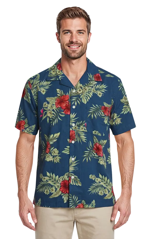 BG3105 - Floral Print Camp Shirt