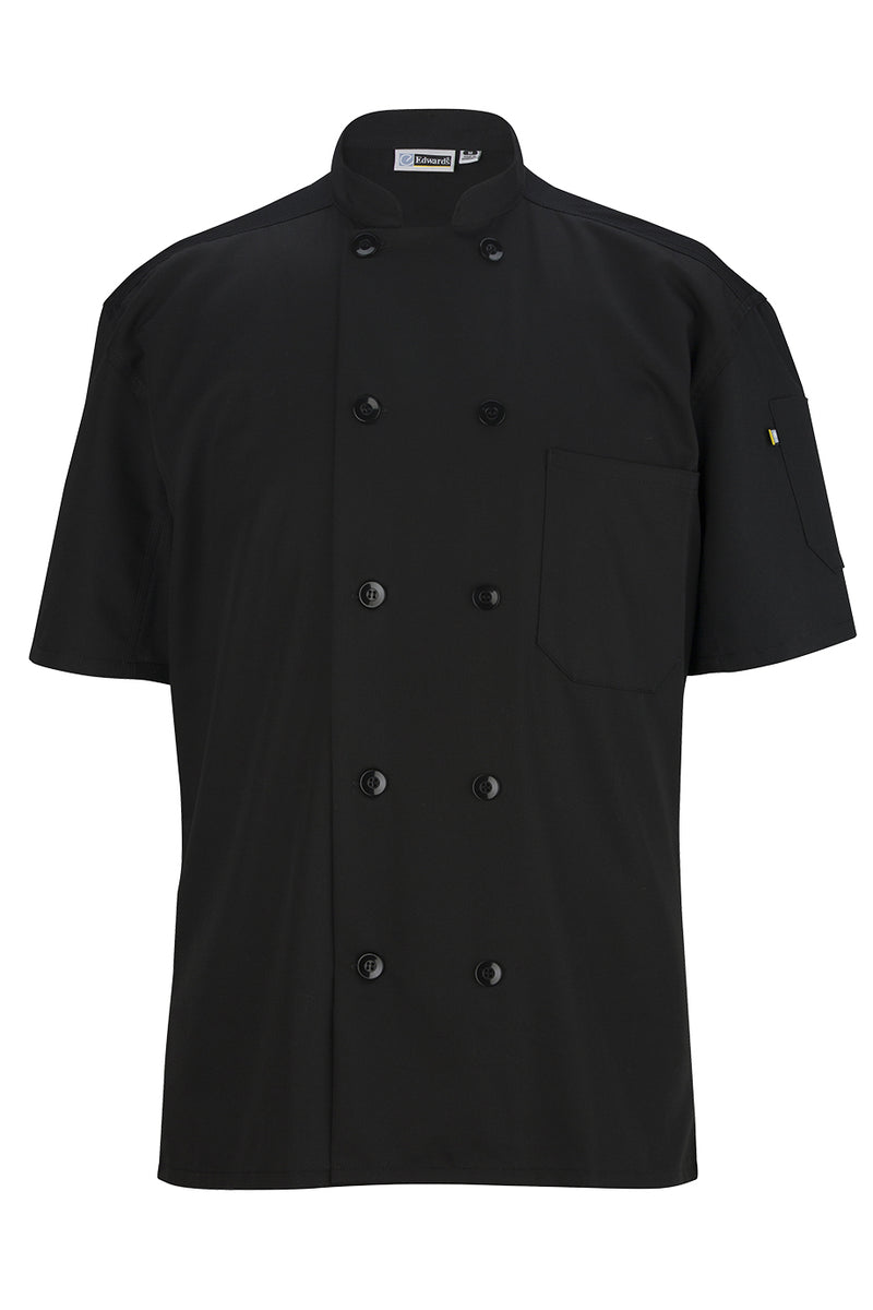 EDWARDS 10 BUTTON SHORT SLEEVE CHEF COAT WITH MESH