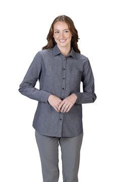 CHAMBRAY LONG SLEEVE LADIES SHIRT