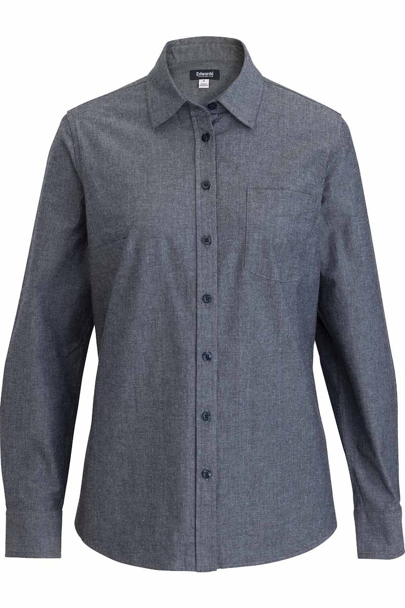 CHAMBRAY LONG SLEEVE LADIES SHIRT