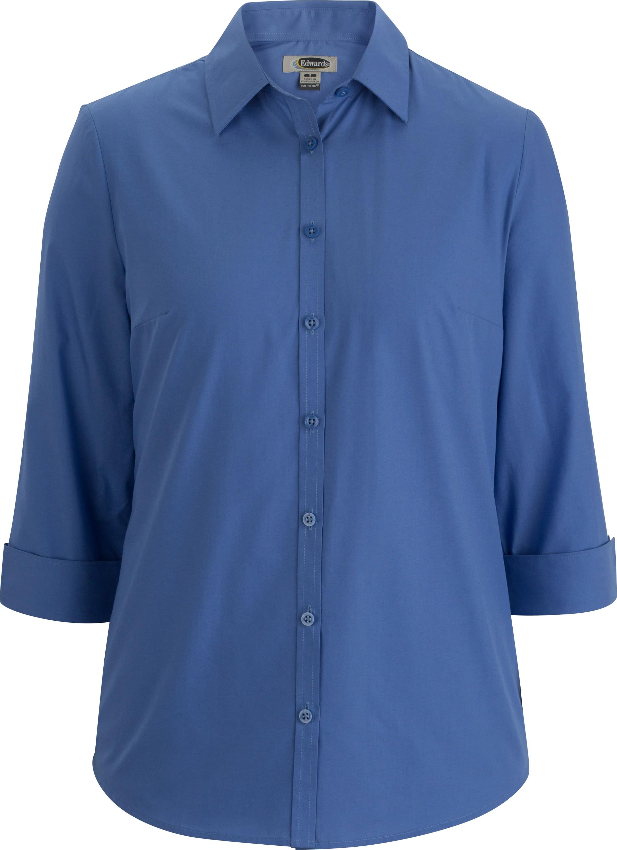 EDWARDS ESSENTIAL BROADCLOTH THREE QUARTER SLEEVE LADIES SHIRT