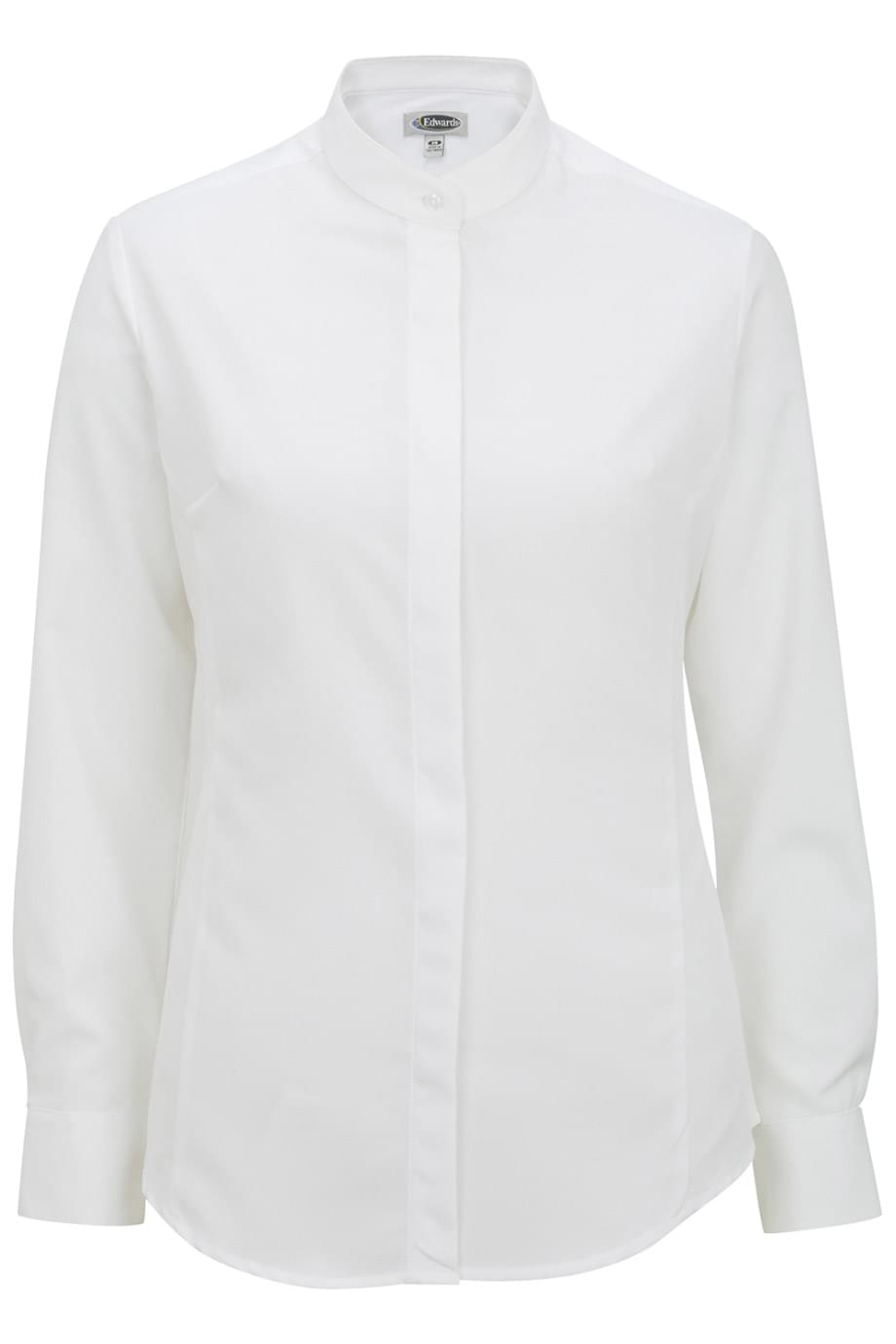LADIES BATISTE BANDED COLLAR SHIRT