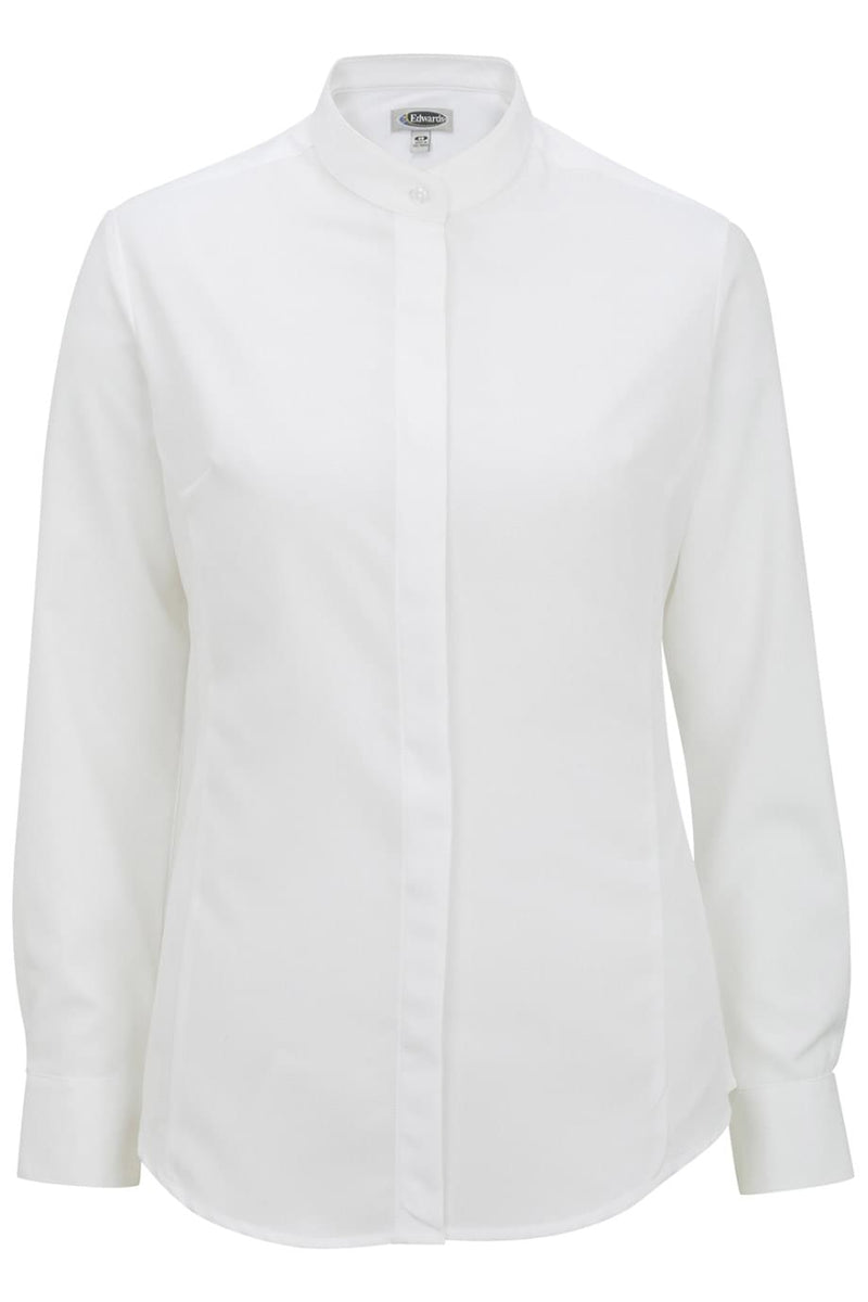 LADIES BATISTE BANDED COLLAR SHIRT