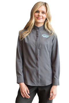LADIES BATISTE BANDED COLLAR SHIRT