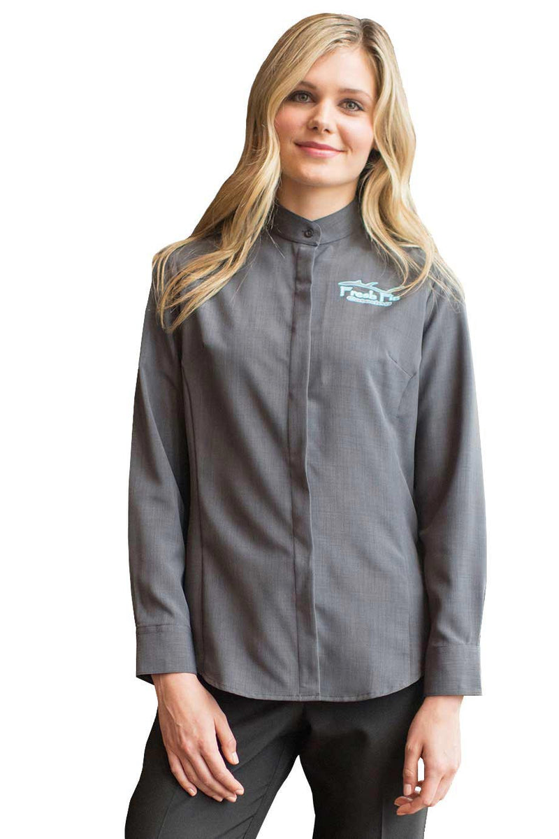 LADIES BATISTE BANDED COLLAR SHIRT