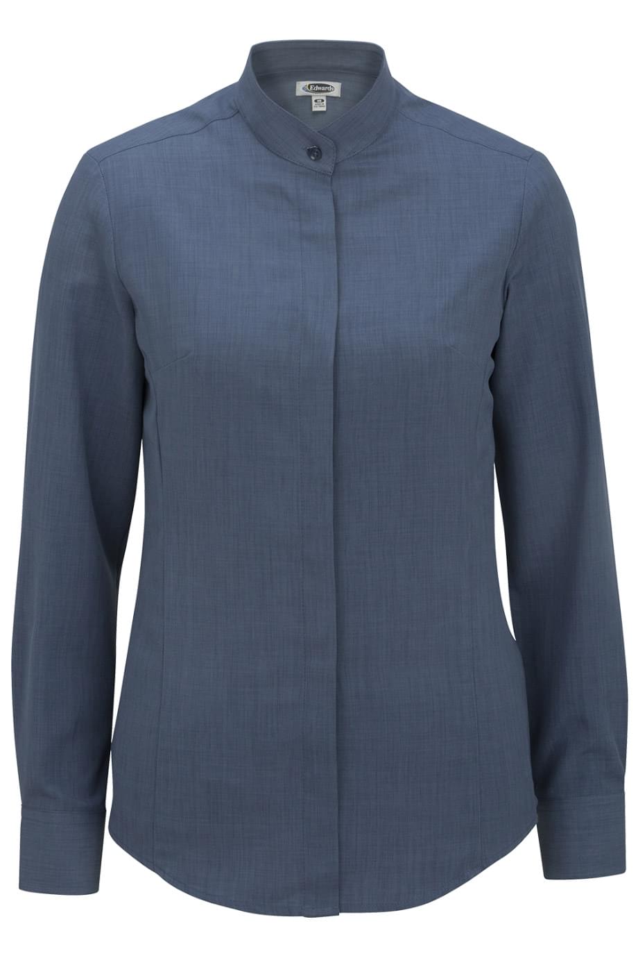 LADIES BATISTE BANDED COLLAR SHIRT