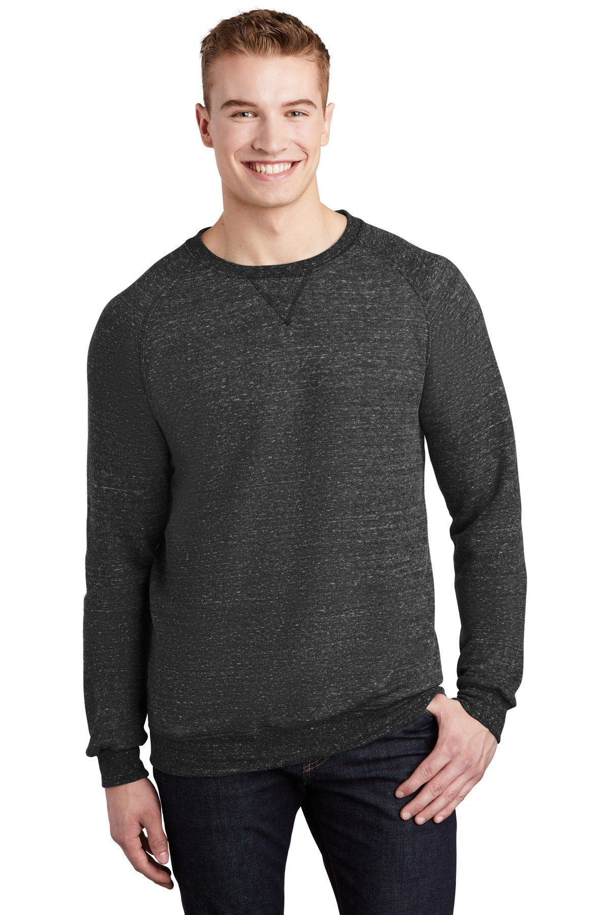 Jerzees  ®  Snow Heather French Terry Raglan Crew 91M