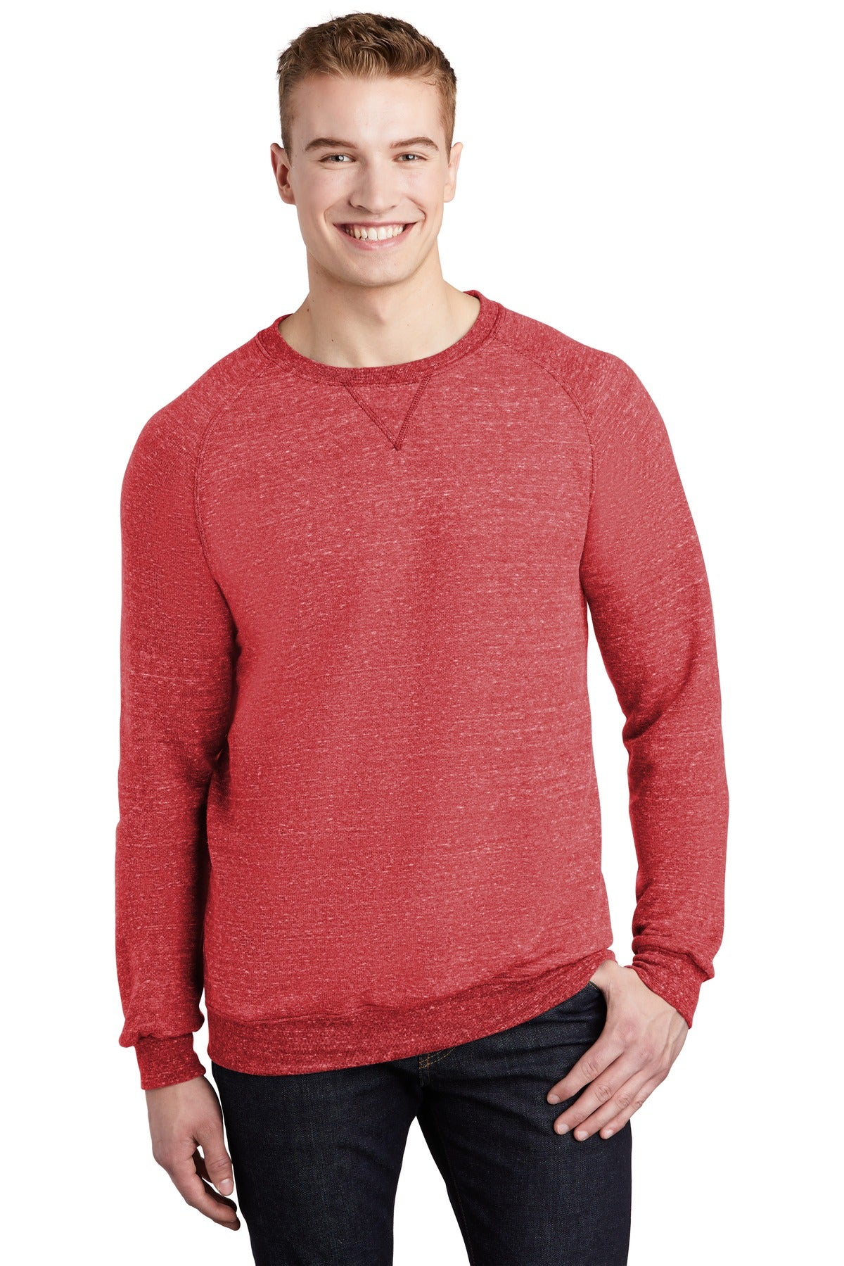 Jerzees  ®  Snow Heather French Terry Raglan Crew 91M