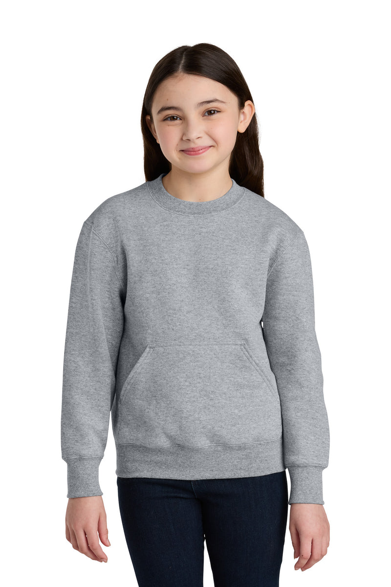Port & Co ™  Youth Core Fleece Crewneck Pocket Sweatshirt PC78YPKT