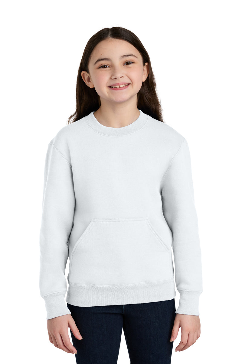 Port & Co ™  Youth Core Fleece Crewneck Pocket Sweatshirt PC78YPKT