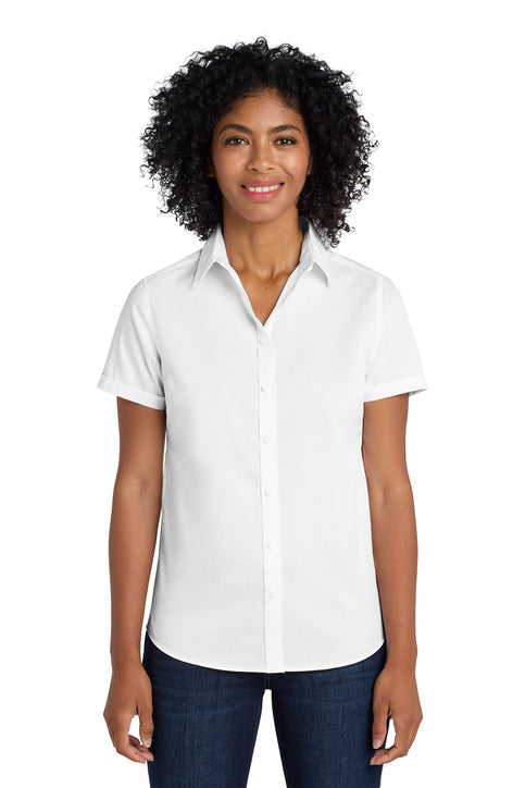 L664 Port Authority® Women's Short Sleeve SuperPro™ Twill Shirt